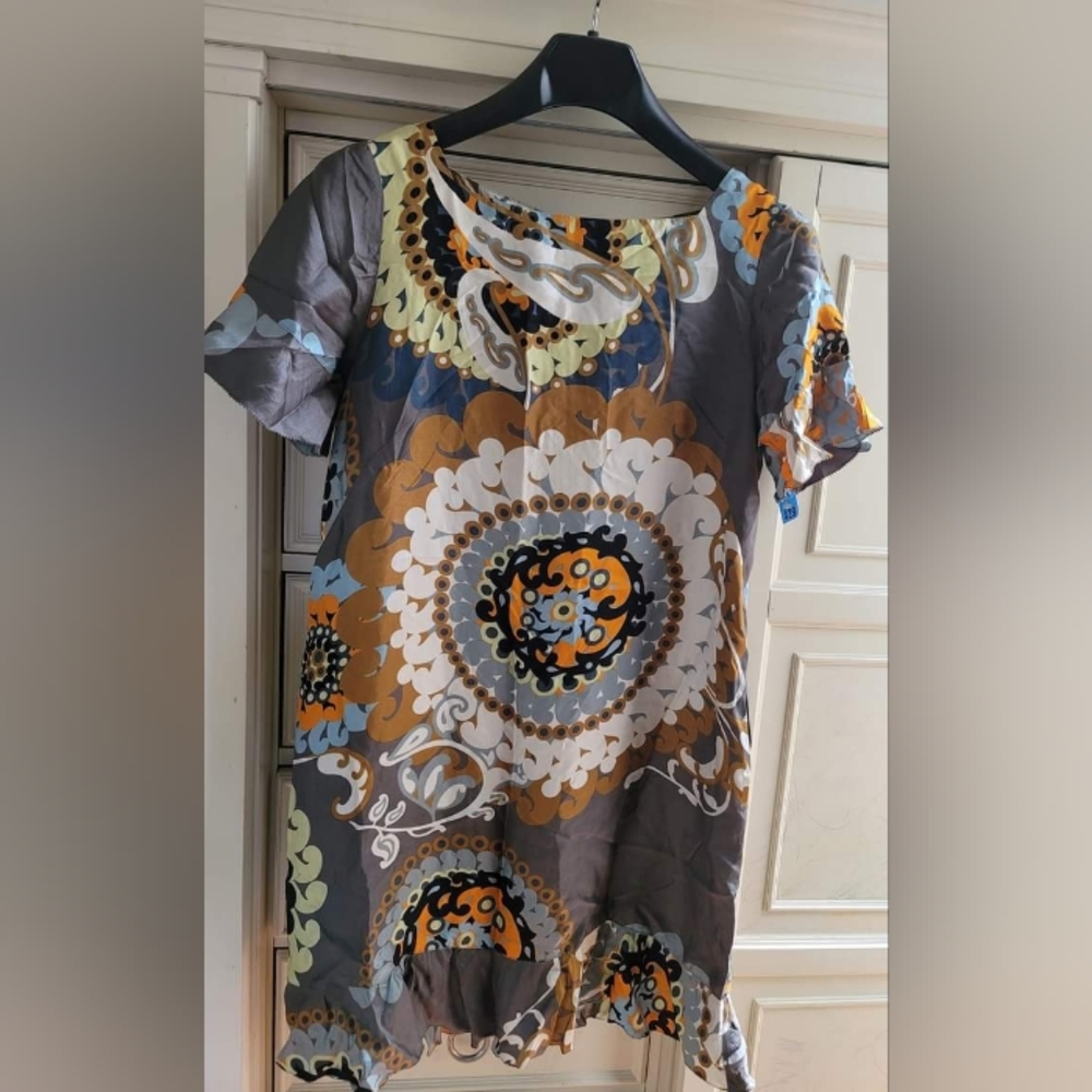 J.Crew Collection Paisley Shift Silk Dress Sz 12 EUC